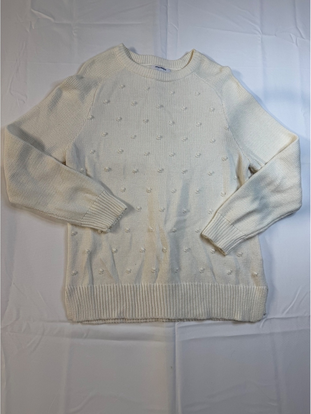 Old Navy Ivory Textured Knit Sweater Size L